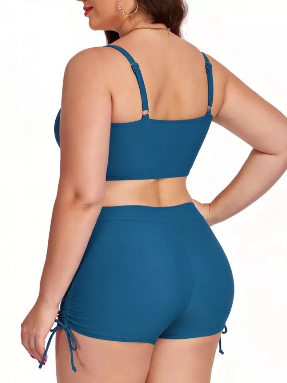 Plus Size Ruched Drawstring Swim Set - Picture 16 of 16